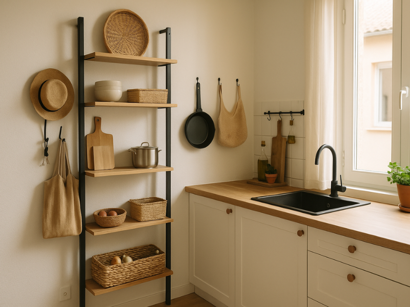 cocina recogida de un piso pequeño